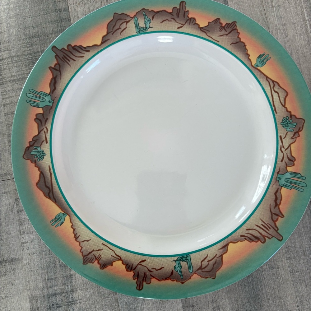 Meiwa Vintage Southwest Cactus 10 1/2 inch Dinner Plate